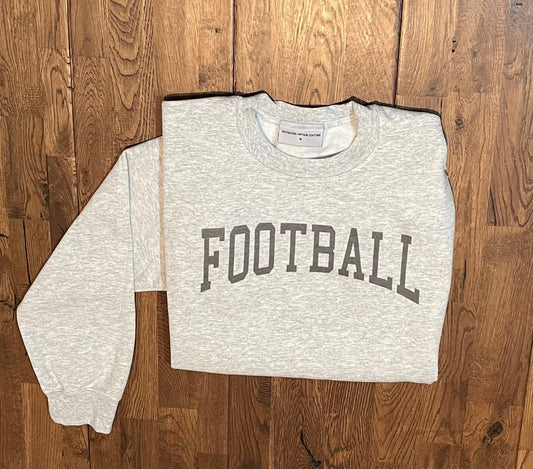 Distressed Football Crewneck Sweatshirt